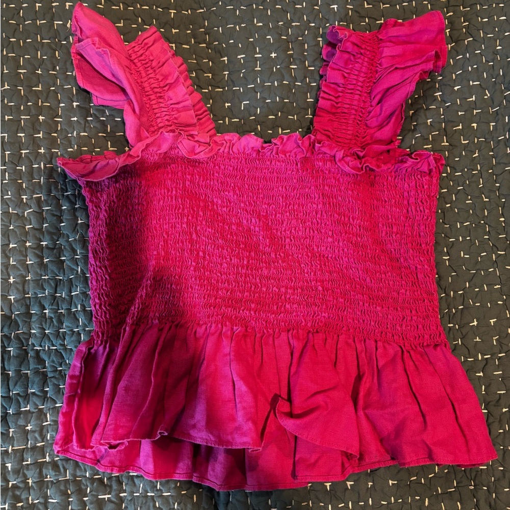 Fuchsia pink hill house crop top, size L